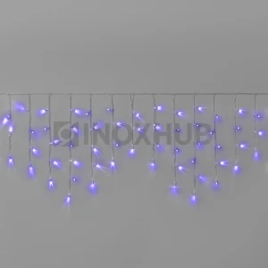 Гирлянда Бахрома 3X0.6м, 220В, IP65, прозрачный провод, ФИОЛЕТОВЫЙ, 020108 фото Иноксхаб
