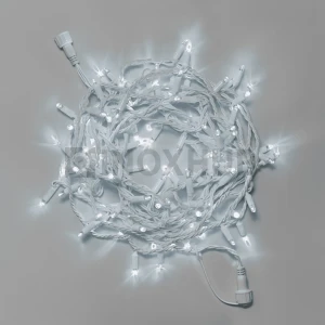 Светодиодная гирлянда INOXHUB Нить 10м, 100 LED, соединяемая, 24В, IP65, белый резиновый провод 3.3мм, БЕЛАЯ фото Иноксхаб