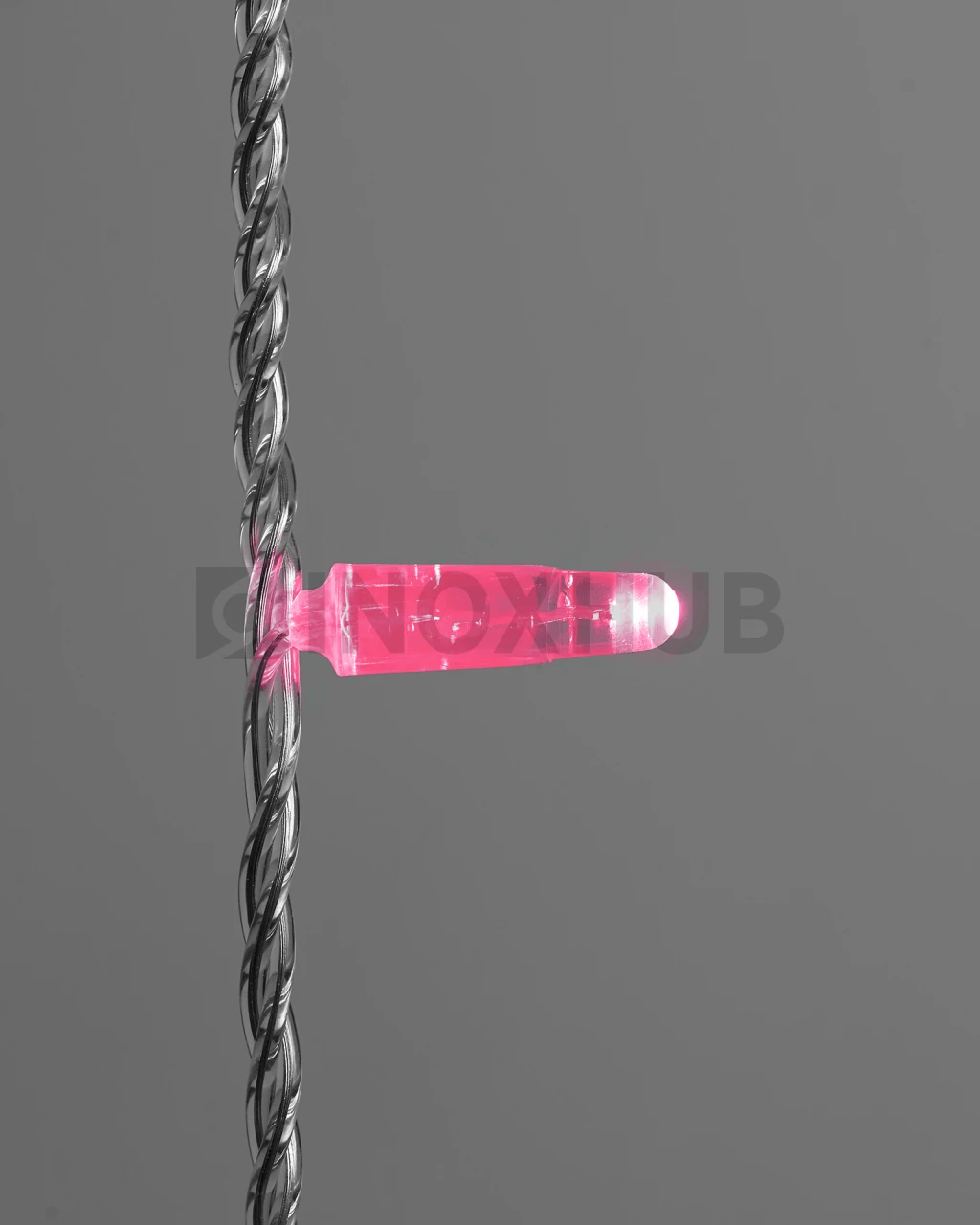 Светодиодная гирлянда INOXHUB Нить 10м, 100 LED, соединяемая, 220В, IP65, прозрачный провод, РОЗОВЫЙ фото Иноксхаб