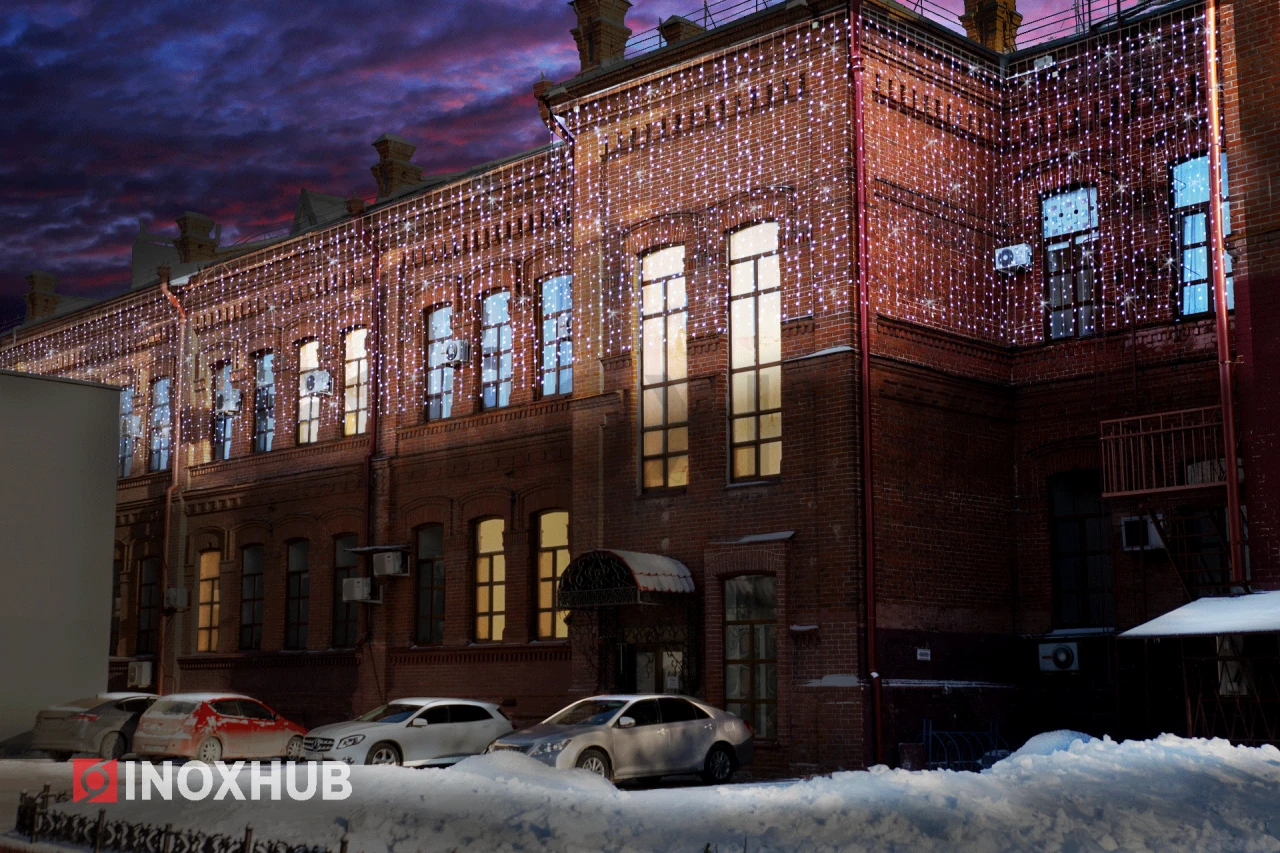 Гирлянда Занавес 2X3м, мерцающий, 220В, IP65, прозрачный провод, БЕЛЫЙ, 030503 фото Иноксхаб