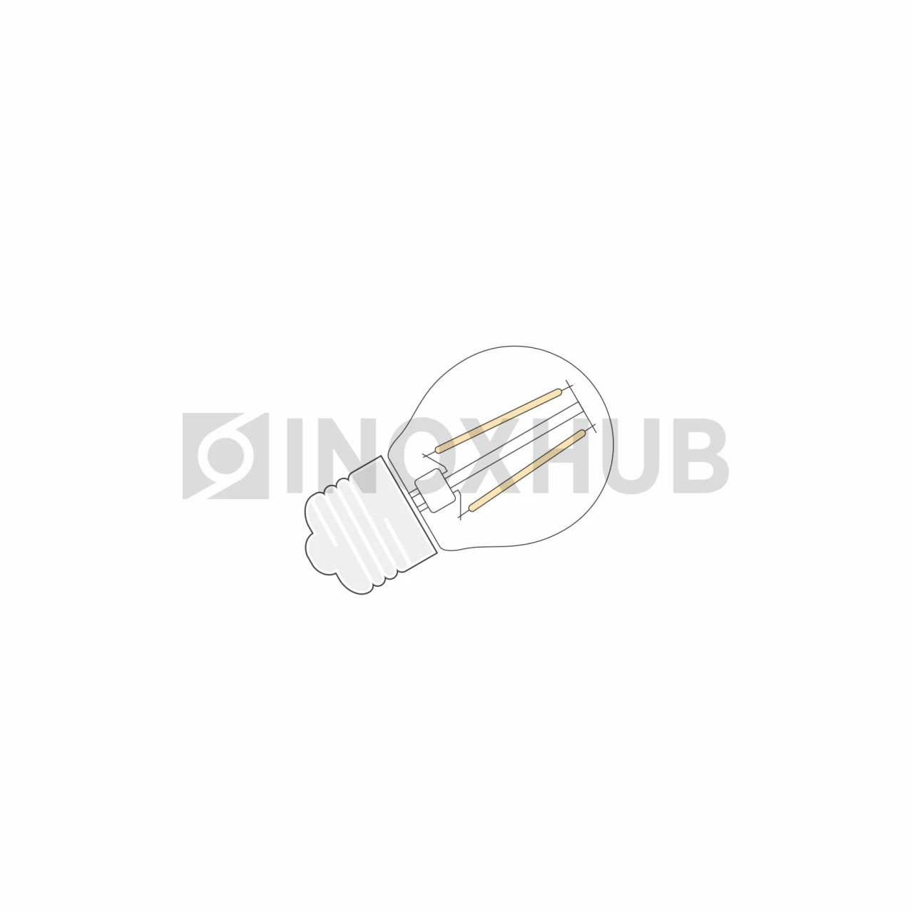 Лампочка для Белт-Лайта INOXHUB 220В, цоколь E27, ФИЛАМЕНТ, G45, 2Вт, ТЁПЛАЯ БЕЛАЯ фото Иноксхаб