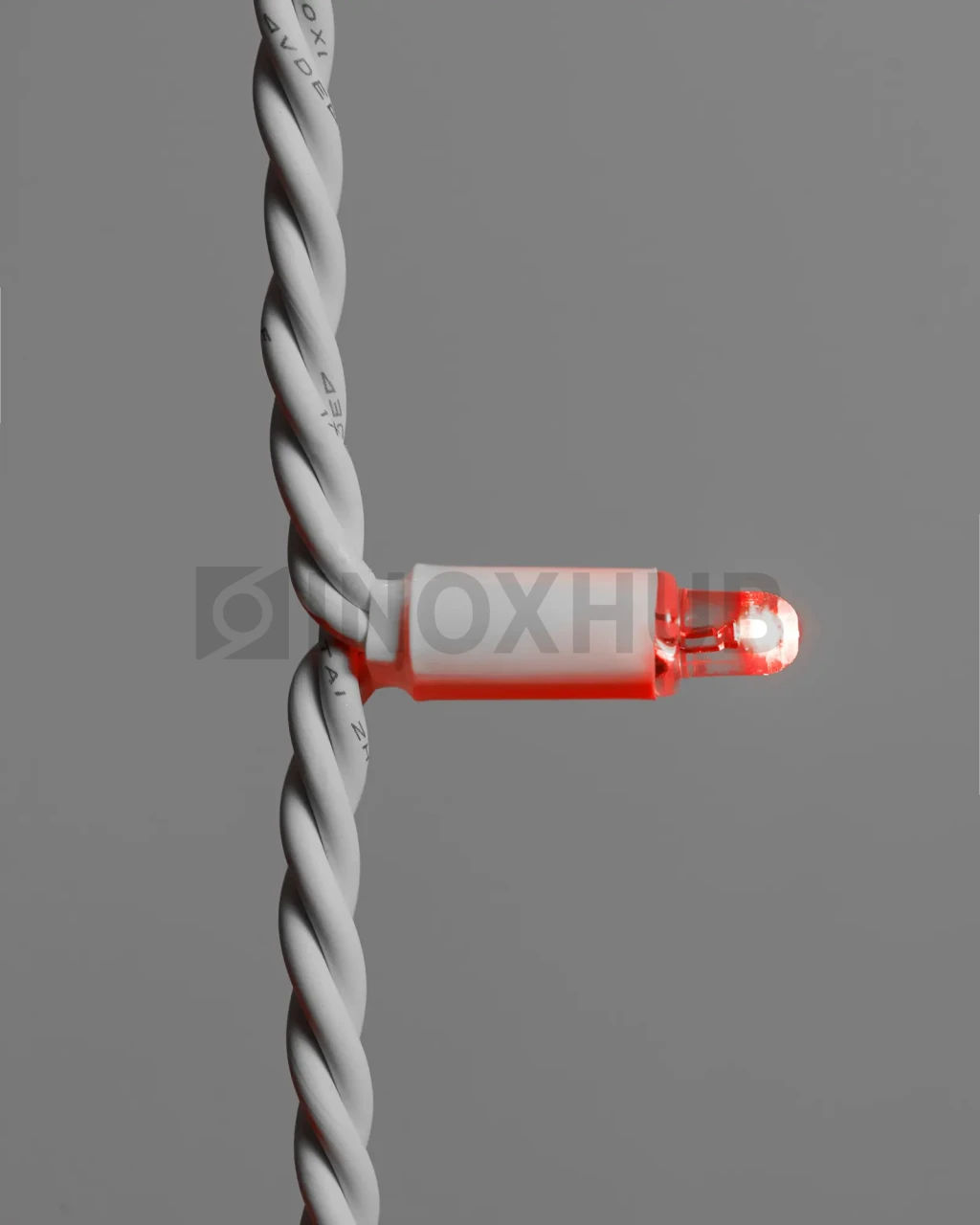 Нить 10м, 24В, IP65, белая резина 3.3мм, КРАСНЫЙ, 011304 фото Иноксхаб