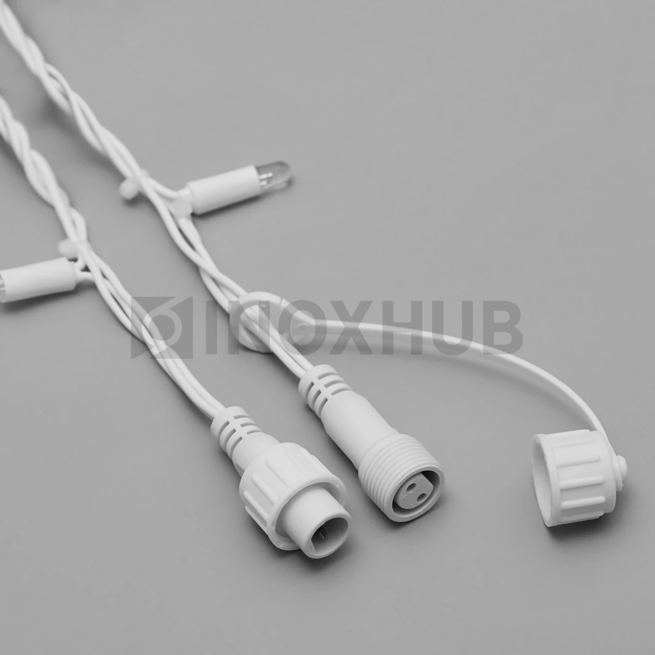 Гирлянда Бахрома 3X0.6м, 220В, IP65, белая резина 3.3мм, ТЁПЛАЯ БЕЛАЯ, 020402 фото Иноксхаб
