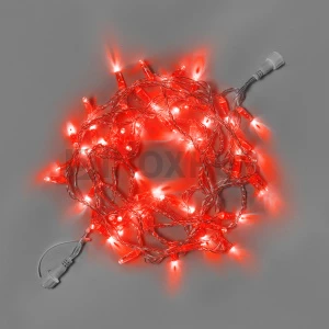 Светодиодная гирлянда INOXHUB Нить 10м, 100 LED, соединяемая, 24В, IP65, прозрачный провод, КРАСНАЯ фото Иноксхаб